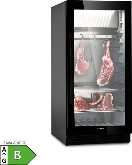 Klarstein Steakhouse Pro 233 Onyx Fleischreifeschrank mit 1 Zone, 233 L, 1-25°C, Touch, Schwarz - Bild 1