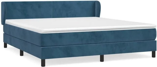 vidaXL Boxspringbett mit Matratze Dunkelblau Samt B/T: 160 x 200 cm - Bild 1