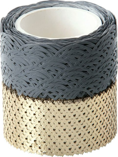 Washi-Dekor Reispapier in Grau und Gold - Bild 1