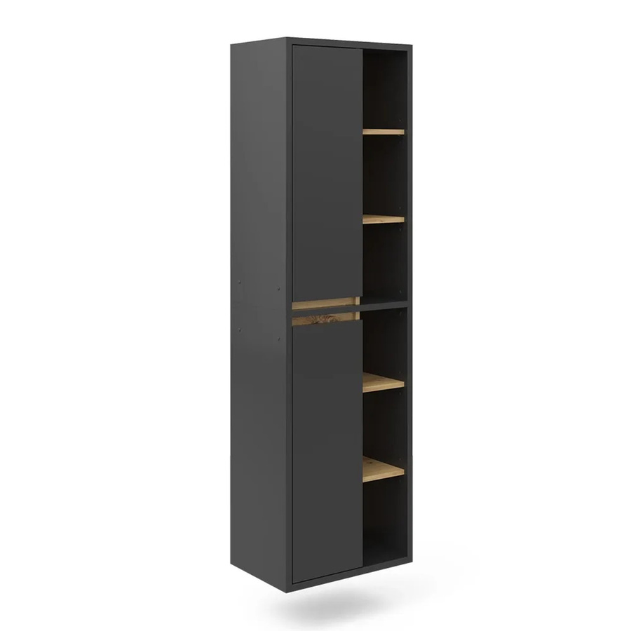 Vicco Badschrank Viola Hochschrank in Anthrazit und Eiche mit Türen und offenen Fächern, B/T/H: 50 x 39,02 x 170 cm - Bild 3