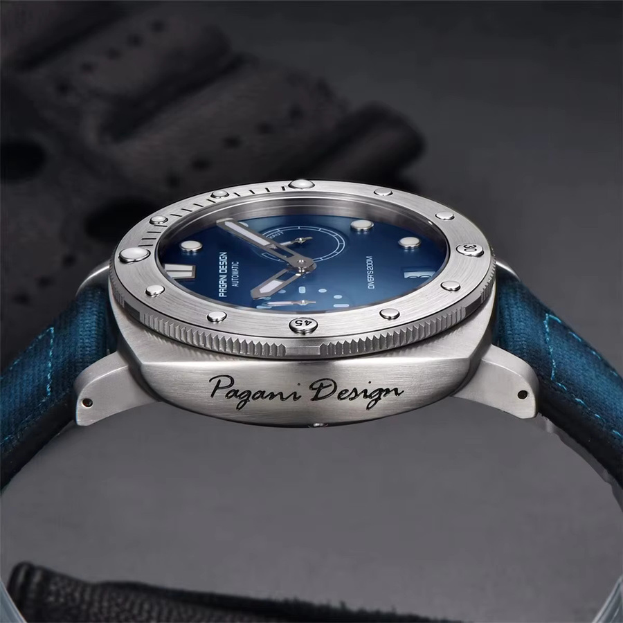 PAGANI Design Armbanduhr Automatik, Edelstahl, 41 mm, Herren, Blau - Bild 3