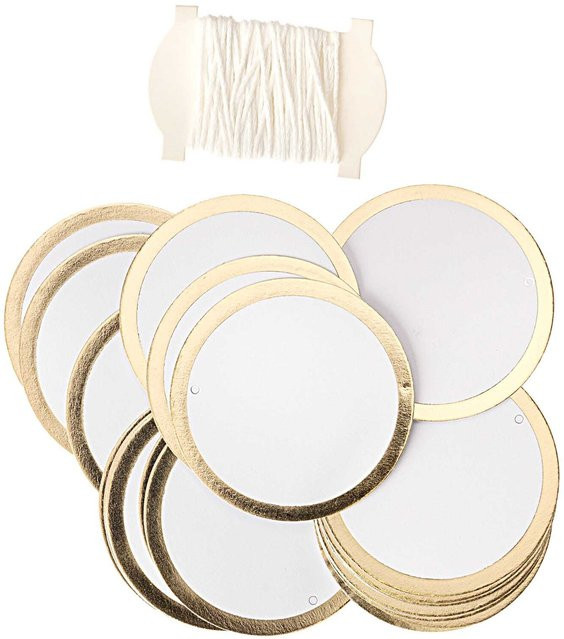 Rico Design Paper Poetry Papieranhänger Kreis in Gold mit Hot Foil, 24 Stück, Durchmesser: 6 cm - Bild 1