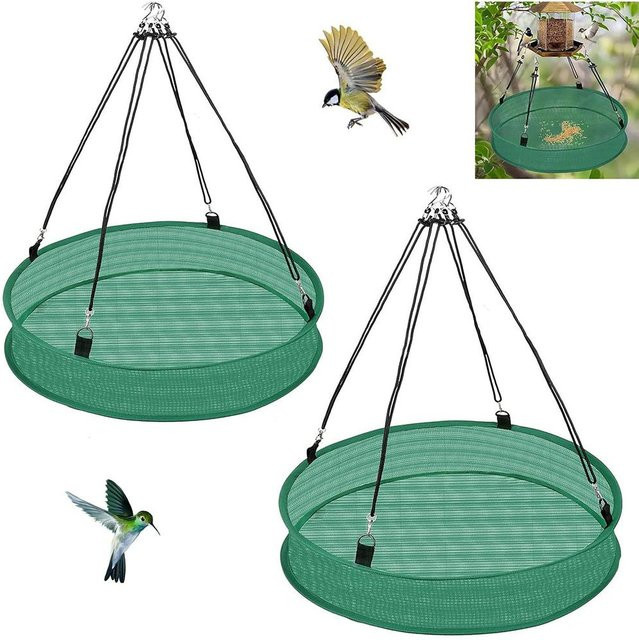 Topfactory Vogelsamen-Auffangschale für hängende Vogelfutterhaus-Plattform aus Polyester, 2 Stück, Grün - Bild 1