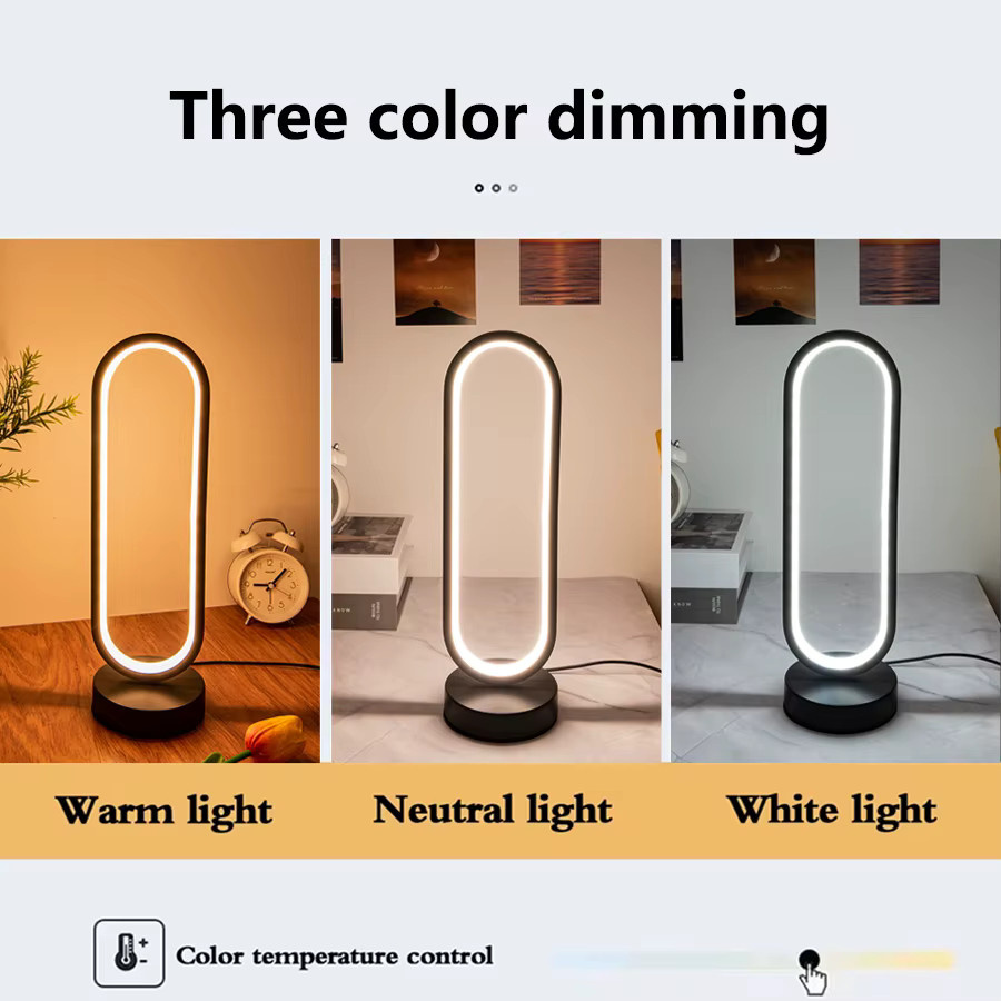 AVACOM LED Ring Nachtlampe dimmbar in Weiß und Schwarz für Schlafzimmer und Wohnzimmer - Bild 5