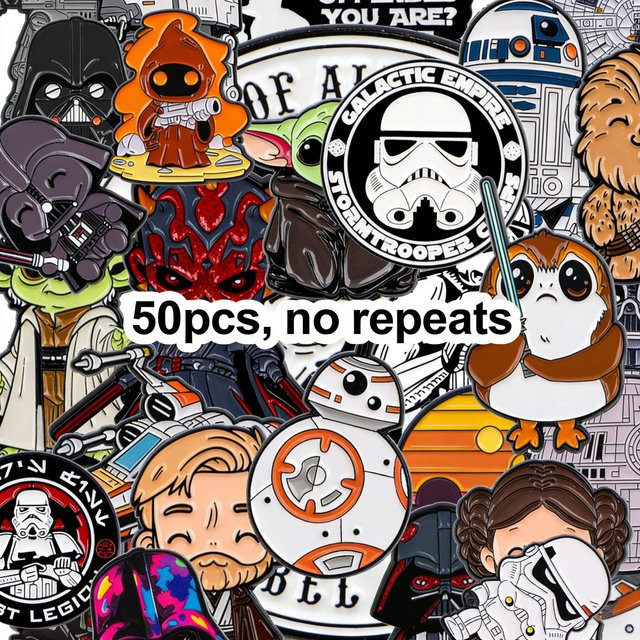 50 Stück Emaille-Pins Broschen Star Wars, Unisex - Bild 1