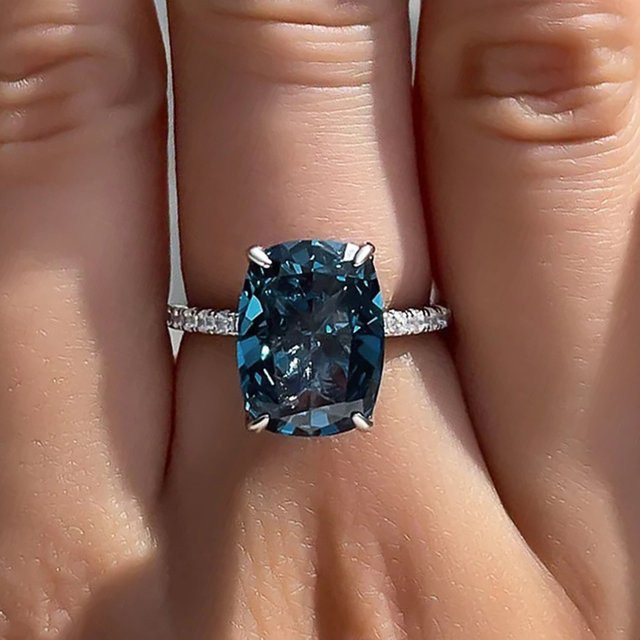 Huitan Ring, Blau, Zirkonia, Silber, Damen - Bild 1