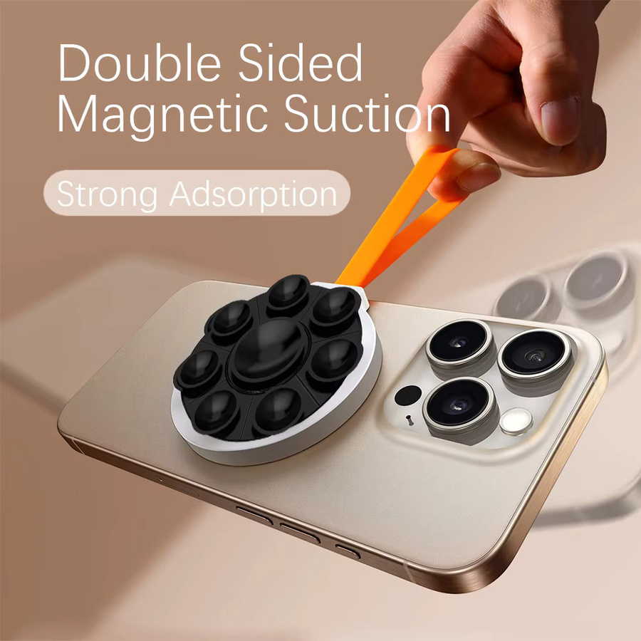Magnetische Fingerschließe aus Silikonkautschuk in Schwarz, 360 Grad drehbar, ultraleicht und ultradünn mit starker Saugkraft - Bild 2