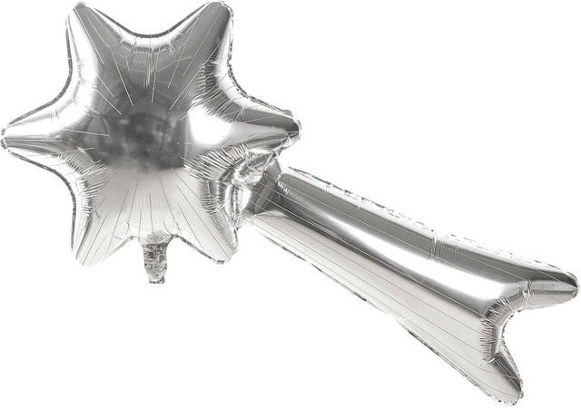Rico Design Folienballon Sternschnuppe in Silber, B: 110 cm, H: 60 cm - Bild 1