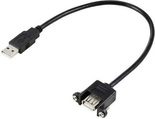 Renkforce USB 2.0 Kabel mit USB-A Stecker und USB-A Buchse Schwarz 0,25 m RF-5720402 - Bild 1
