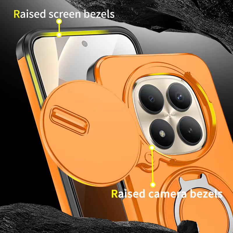 ELVEV Magnetische Handyhülle für Xiaomi Redmi Note 15 Pro Plus und Redmi Note 15 Pro 5G mit drehbarem Ring-Ständer aus hartem PC und weichem TPU - Bild 4