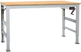 Manuflex Arbeitstisch Ergo K mit Kurbel und Multiplex-Tischplatte, Farbe: Alusilber, B/T/H: 175 x 80 x 45 cm - Bild 1