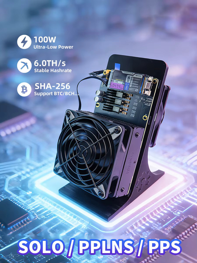 minerNerd Qaxe++rev6.1 Bitcoin Miner SHA-256 BTC Solo-Mining-Maschine mit WiFi in Orange - Bild 4