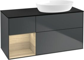 V&B Waschtischunterschrank Finion in Schwarz lackiert, Breite: 120 cm, Tiefe: 50,1 cm, Höhe: 50,1 cm - Bild 1