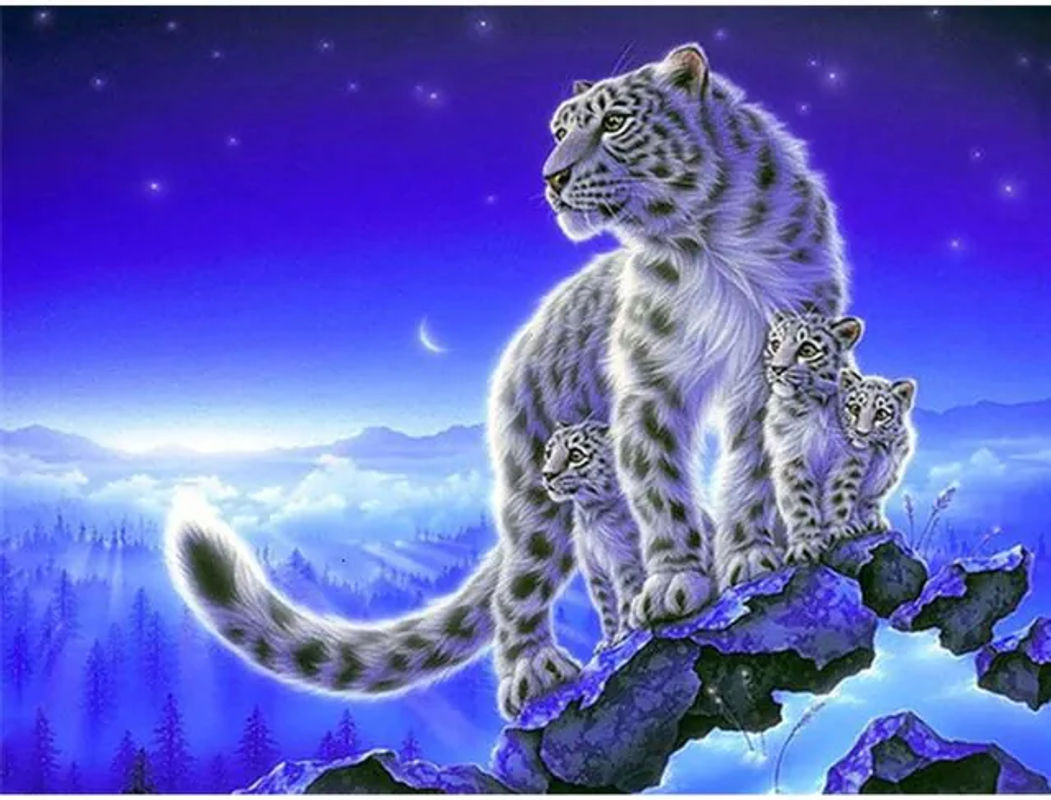 FIYO Diamond Painting Set Weißer Tiger 5D Diamant Mosaik Dekoration B/H: 20 x 30 cm - Bild 1