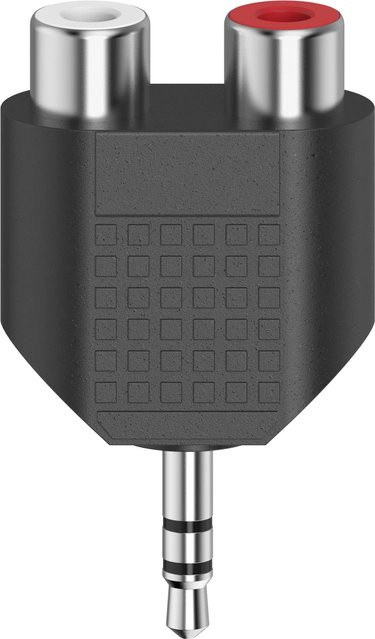 Hama Audio-Kurzadapter mit 3,5 mm Klinken-Stecker Stereo auf 2 Cinch-Kupplungen in Schwarz - Bild 1