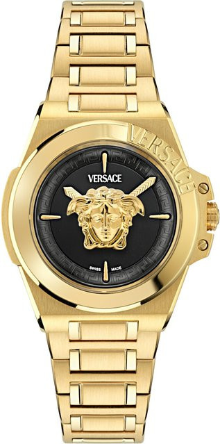 Versace Damenuhr Hera, Analoguhr, Quarz, Edelstahl, Schwarz, 37 mm, 5 ATM - Bild 1