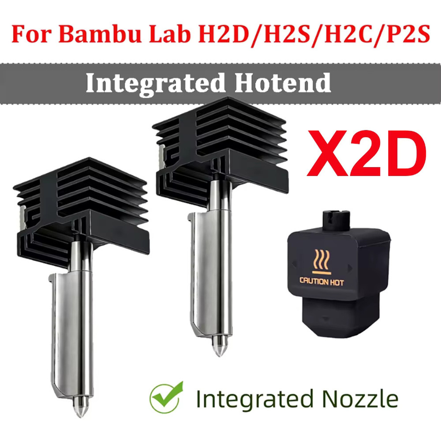 Bambu Lab Hotend P2S aus gehärtetem Stahl für A1 und A1 mini in Silber, erhältlich in 0,2mm, 0,4mm, 0,6mm und 0,8mm Düsenweite - Bild 2