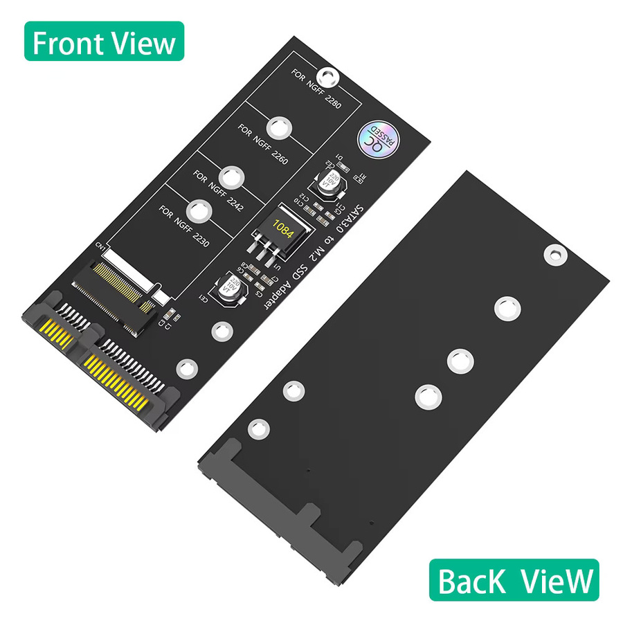 deepartner M.2 NGFF SSD zu SATA 3.0 Adapter B & M Key in Schwarz für SSD 2280 2260 2242 2230 - Bild 2