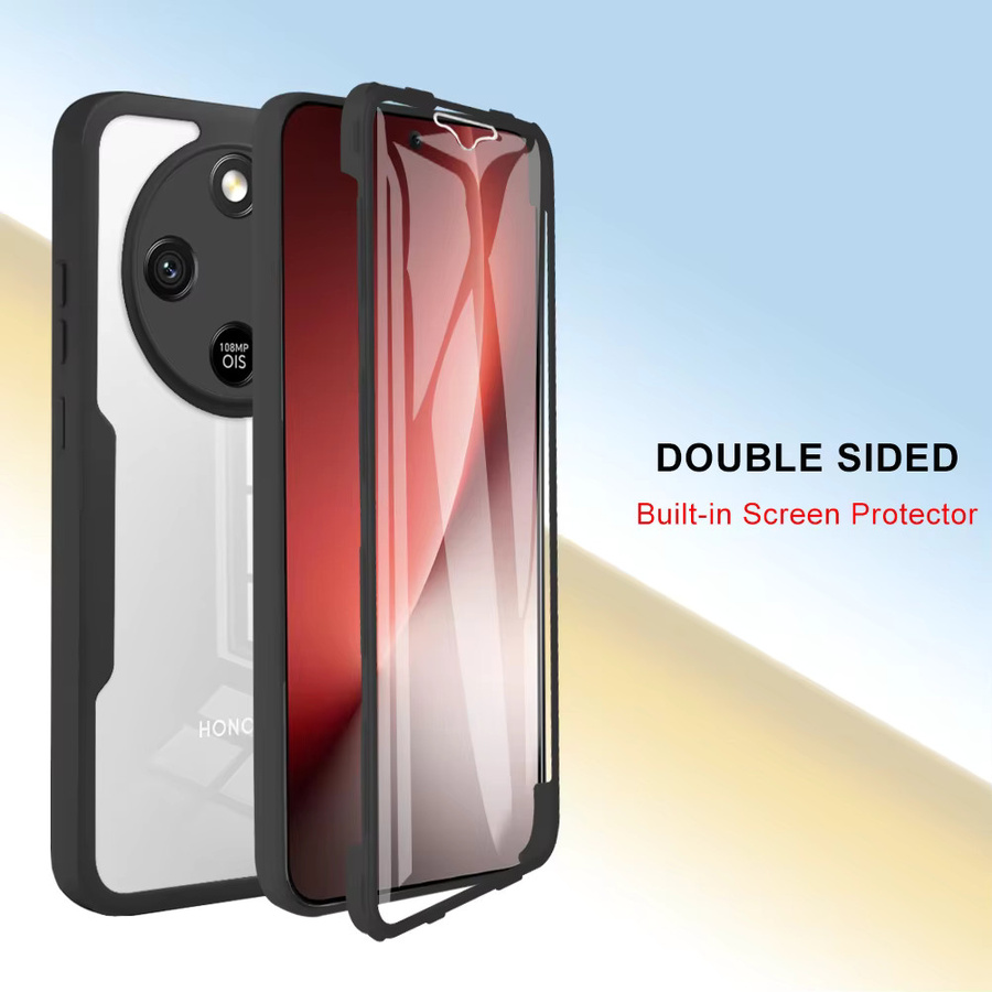 Stoßfeste Schutzhülle mit Displayschutzfolie für Honor Magic 8 Lite und Magic8 X9d von Foohly in Lila - Bild 3