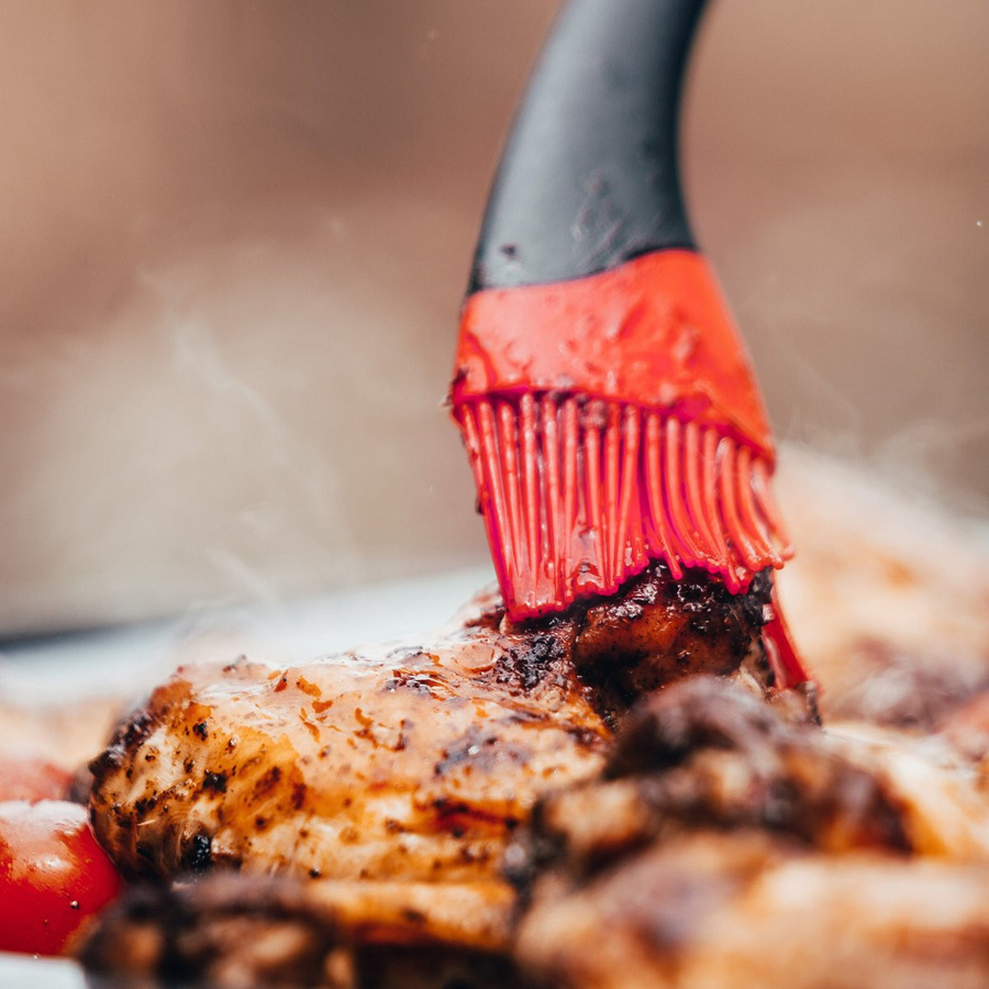 FMprofessional Profi-Grillpinsel aus Silikon, Mehrfarbig, Länge: 35 cm - Bild 2