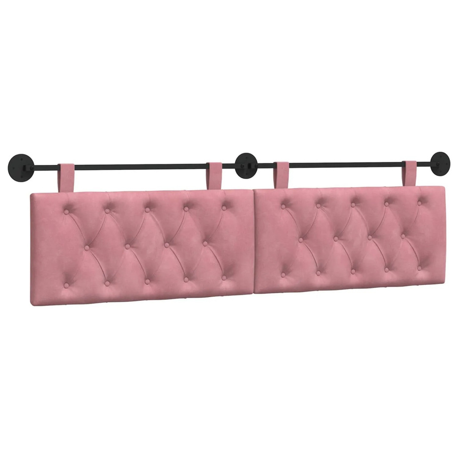 vidaXL Wandmontiertes Polsterpaneel aus Samt in Rosa, B/H/T: 170 x 55 x 7 cm - Bild 2