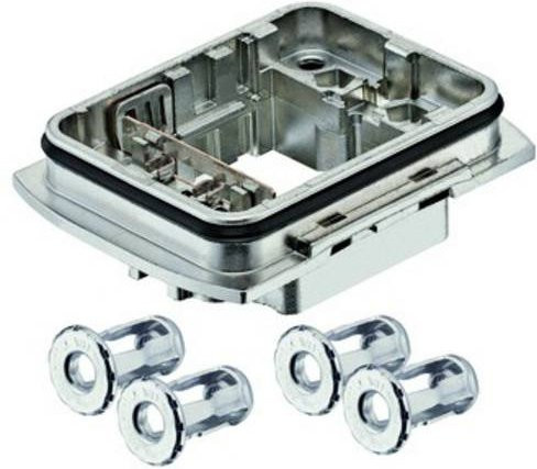 HARTING Han-Yellock 30 Anbaugehäuse mit Wanddübel für Druckknopfverriegelung in Silber - Bild 1