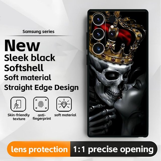 Handyhülle im Poker-Design für Samsung Galaxy S26 S25 S24 S23 S22 S21 Plus Ultra Note20 in Schwarz - Bild 1
