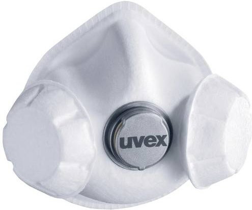 Uvex silv-Air exxcel 7333 Feinstaubmaske mit Ventil FFP3 in Weiß, 3 Stück - Bild 1