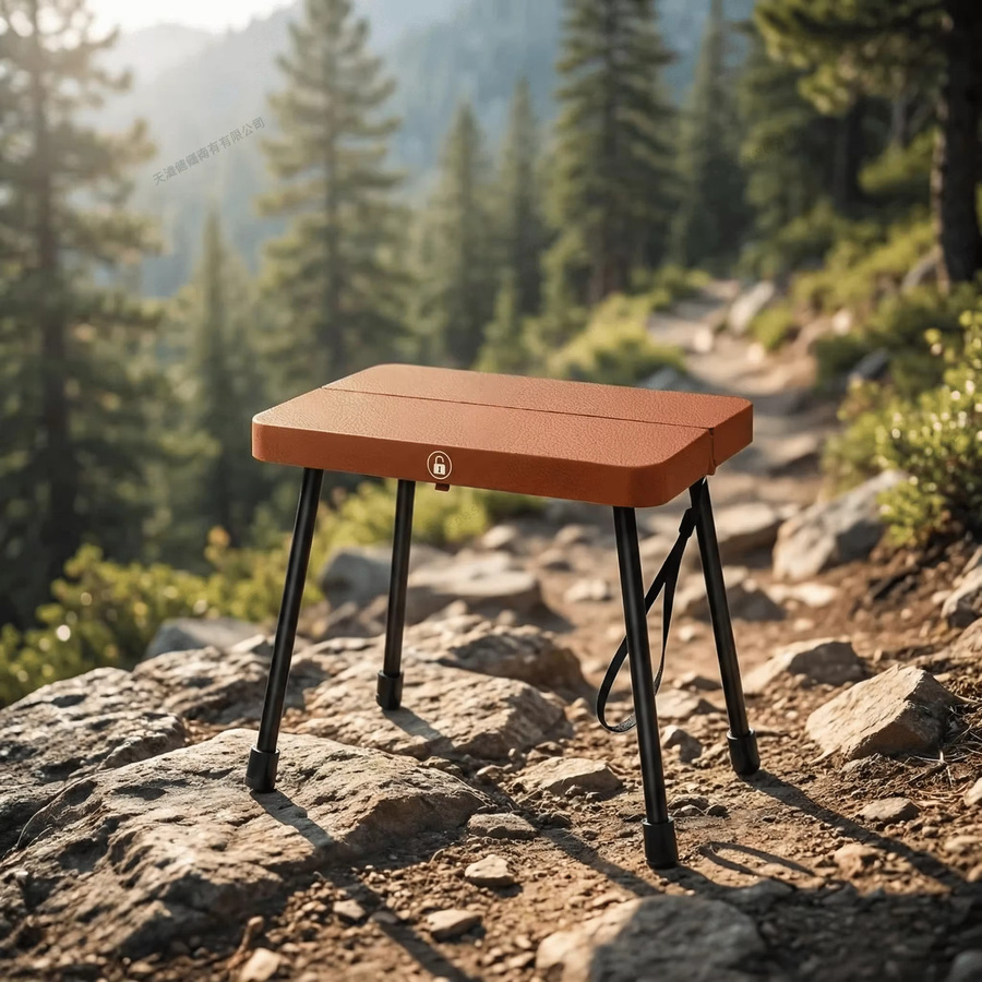 DHDH Tragbarer Klappbarer Campinghocker aus Kunstleder in Braun für Garten, Strand und Picknick - Bild 2