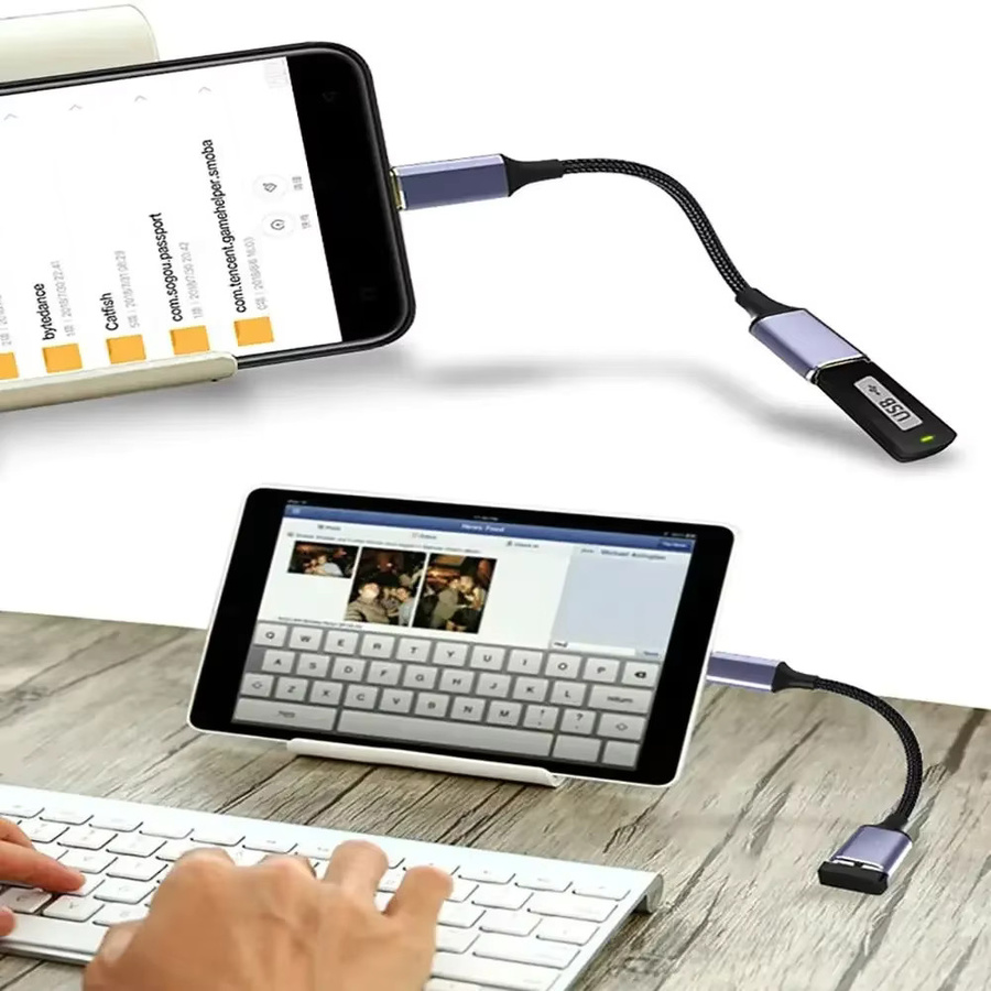 BSN USB-C auf USB 3.0 A OTG Adapter Kabel in Schwarz und Silber für Laptop, Tastatur und Maus - Bild 3