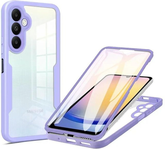 Transparente 360 Ganzkörper-Handyhülle für Samsung Galaxy S26 S25 S24 Ultra Plus Edge FE in Purple - Bild 1