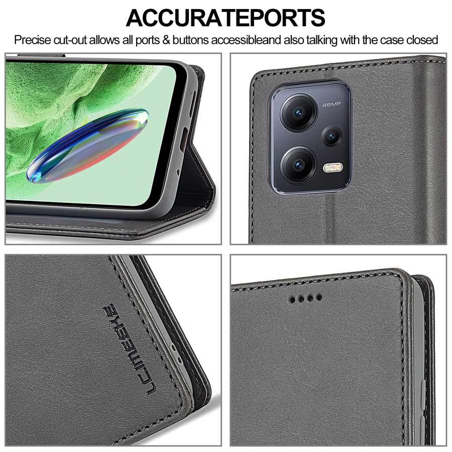 Luxus Leder Flip Hülle für Xiaomi 15T Pro 14T 13T Pro Poco X7 Pro X6 X5 Pro M6 C75 Pro Brieftasche Stoßfest Business Schutzhülle in Schwarz - Bild 3