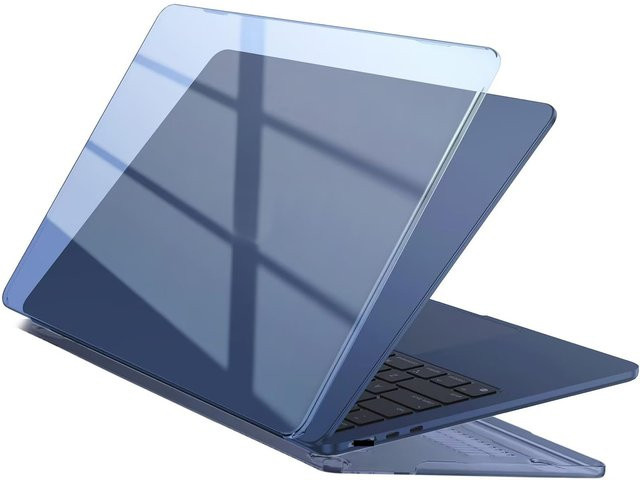 EooCoo Crystal Midnight Schutzhülle für MacBook Air 15 Zoll (Modelle 2023-2025, A3241, A3114, A2941) in Schwarz und Blau - Bild 1