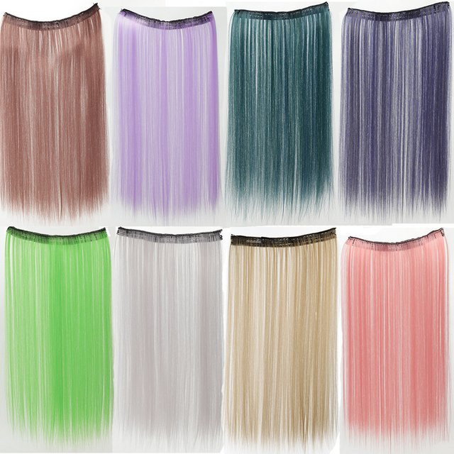 AOOSOO HAIR Haarverlängerung, synthetisch, glatt, 50 cm, 4 Clips - Bild 1