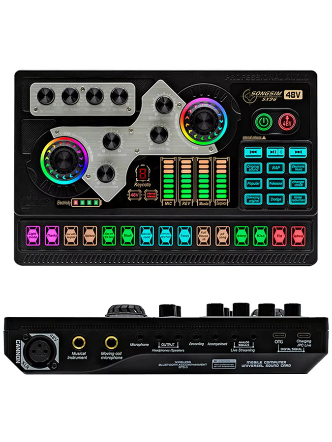 IRIN XLR Mikrofon Podcast Studio Professionelle 48V Live-Soundkarte Audio-Interface mit OTG Funktion in Schwarz - Bild 4