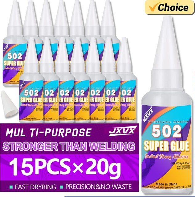 15 Stück YZAN 502 Super Strong Glue Sekundenkleber transparent für Leder, Gummi, Holz und Metall - Bild 1