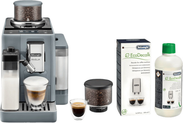 De'Longhi Rivelia EXAM440.55.G Kaffemaschine in Grau inklusive Entkalker - Bild 1