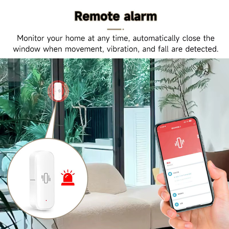 Tuya Smart Home ZigBee Vibrationssensor in Weiß für Echtzeit-Überwachung und Sicherheitsschutz per App - Bild 3