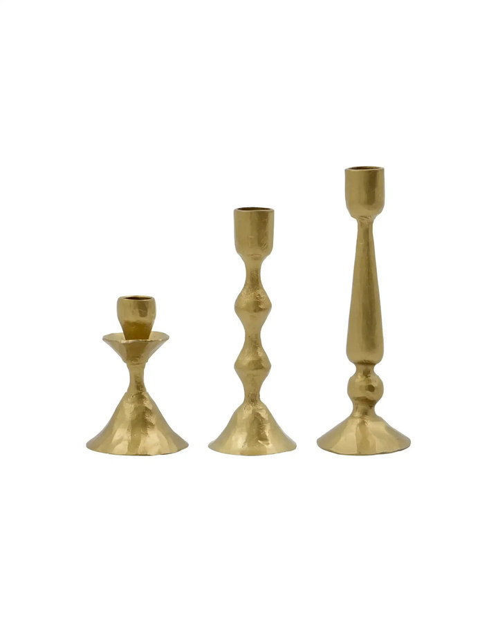 House Doctor Kerzenhalter Castle in Antik Bronze und Gold aus Metall, Höhe: 6 cm - Bild 1