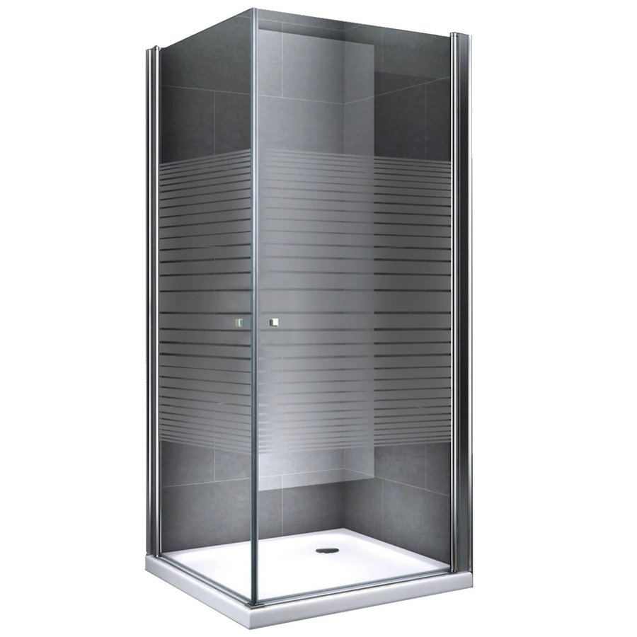 Dein Bau Projekt Duschkabine Glasdusche mit gestreiftem Glas, B/T/H: 100 x 100 x 190 cm - Bild 2