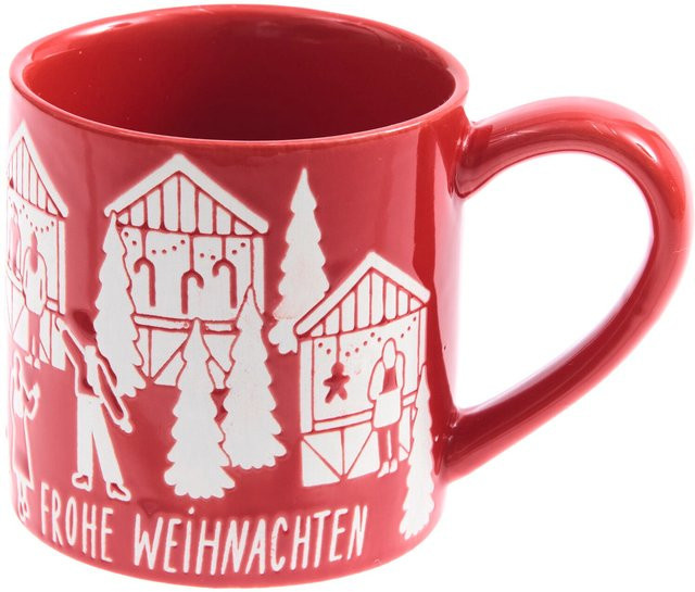Rico Design Porzellan Tasse Weihnachtsmarkt Rot 0,225 l - Bild 1