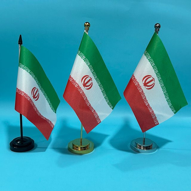 SKY FLAG Büro-Schreibtischflagge Iran Nationalflagge, B/H: 14 x 21 cm, grün/schwarz - Bild 1