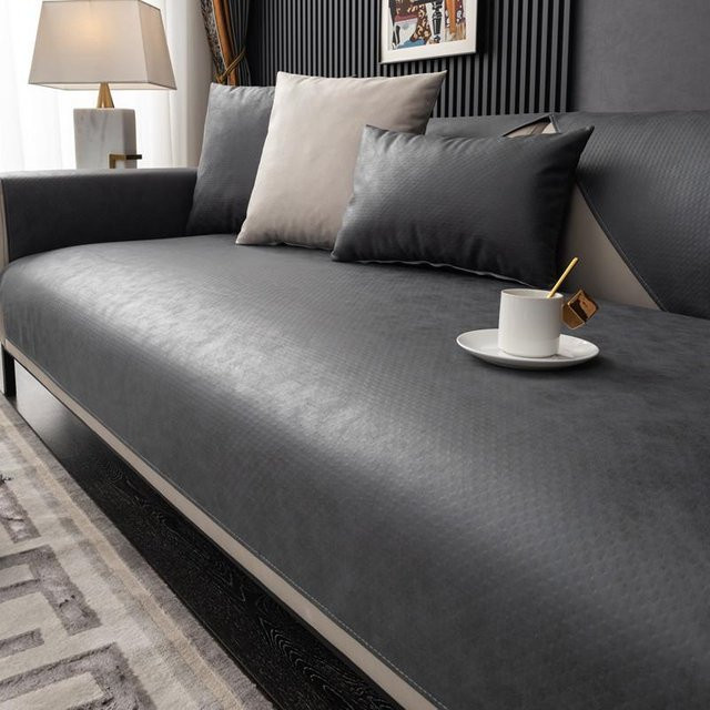 Wasserdichter und rutschfester Sofakissenbezug aus Polyester in Grau, B/B/H: 70 x 70 x 70 cm - Bild 1
