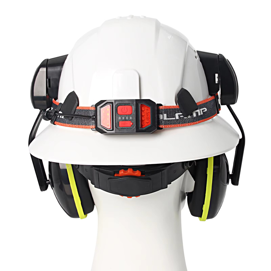 Aolamegs Industriearbeitshelm mit Stirnlampe, Schutzbrille und Ohrenschützern, CE-zertifizierter Sicherheitshelm mit voller Krempe und atmungsaktiver Konstruktion - Bild 2
