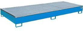 Bauer Regalwanne RW-GR 3300-2 PE in Lichtblau mit Gitterrost und PE-Einsatz, B/T/H: 326,2 x 131,2 x 26,7 cm - Bild 1