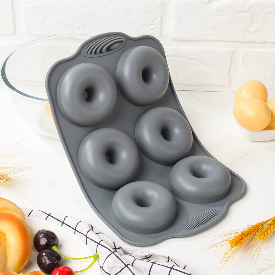 Venlohome 6-Loch Silikon-Donut-Backform, grau, antihaftbeschichtet - Bild 2