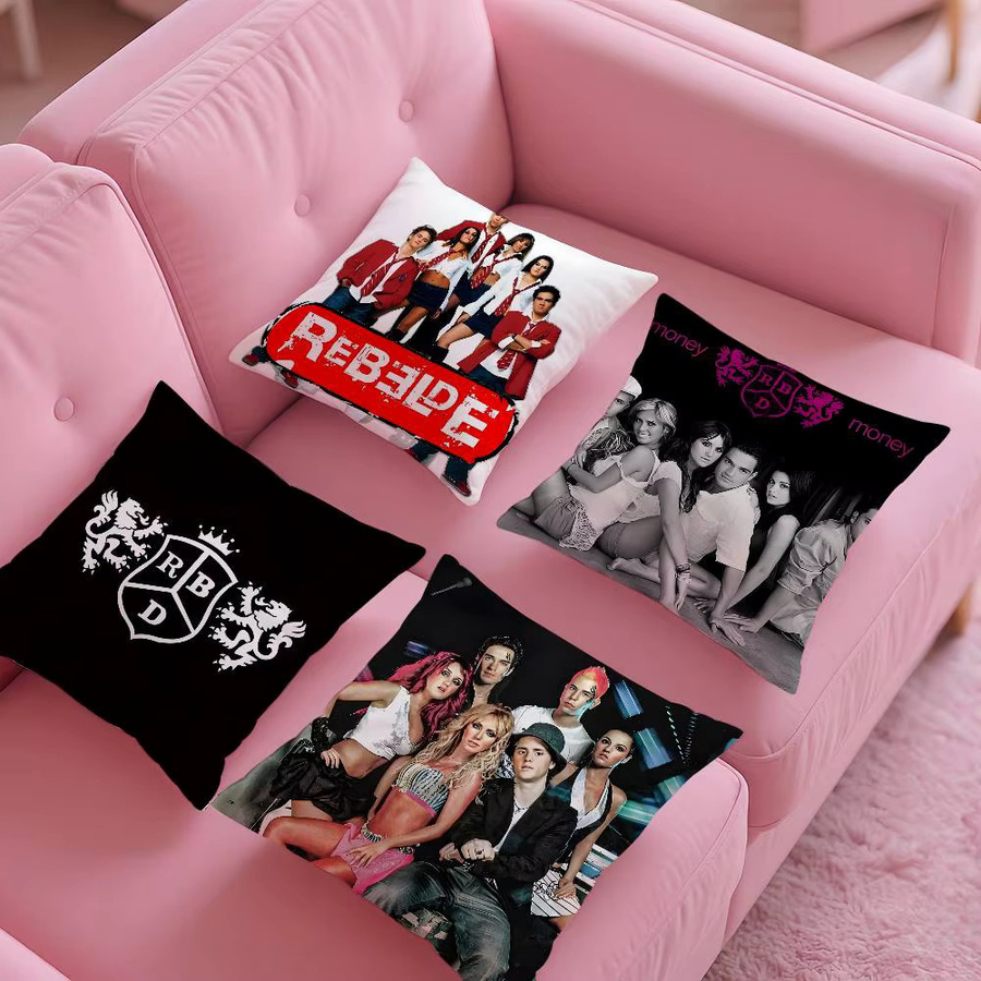 RBD R-rebelde Album Kissenbezug aus seidigem Kurzplüsch mit unsichtbarem Reißverschluss und Anti-Dustmite-Schutz - Bild 2