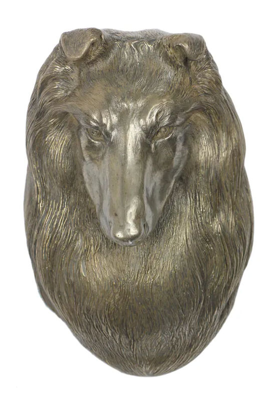 Art-Dog Sheltie Hundestatue als Hängebüste in Braun aus Kunstharz und Metall - Bild 8