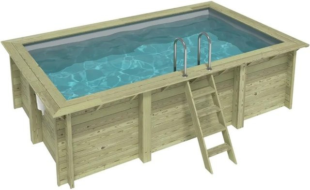ALTANKA Holzpool Aqua rechteckig in Grau mit Einzubetonierendem Profil, B/T/H: 465 x 285 x 124 cm - Bild 1