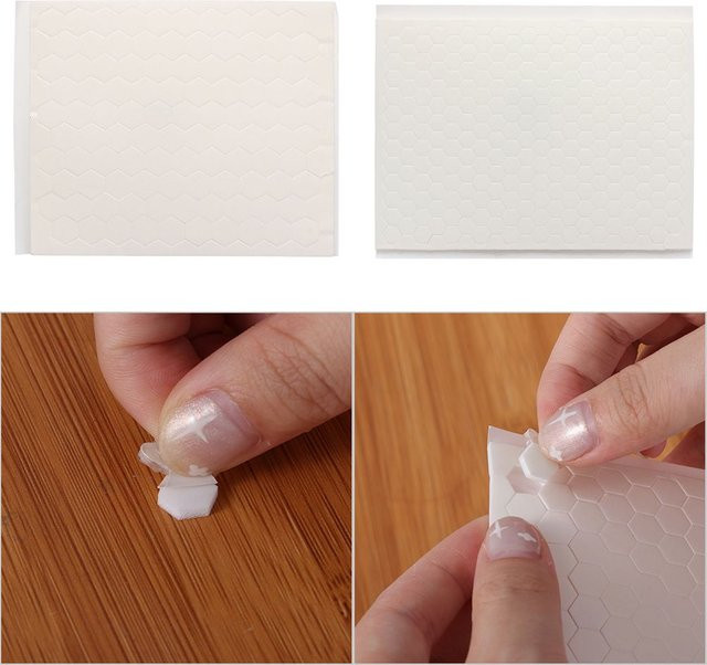 Doppelseitiges Klebeband in Sechseckform aus Schaumstoff für Wanddekorationen, Weiß - Bild 1